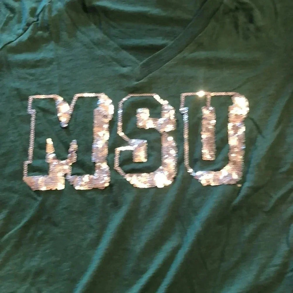 Michigan State University Sequin Tee Shirt - Picture 2 of 7